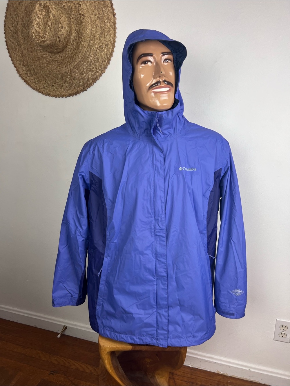 Columbia Purple Color Block Hooded Rain Windbreaker Jacket 3X